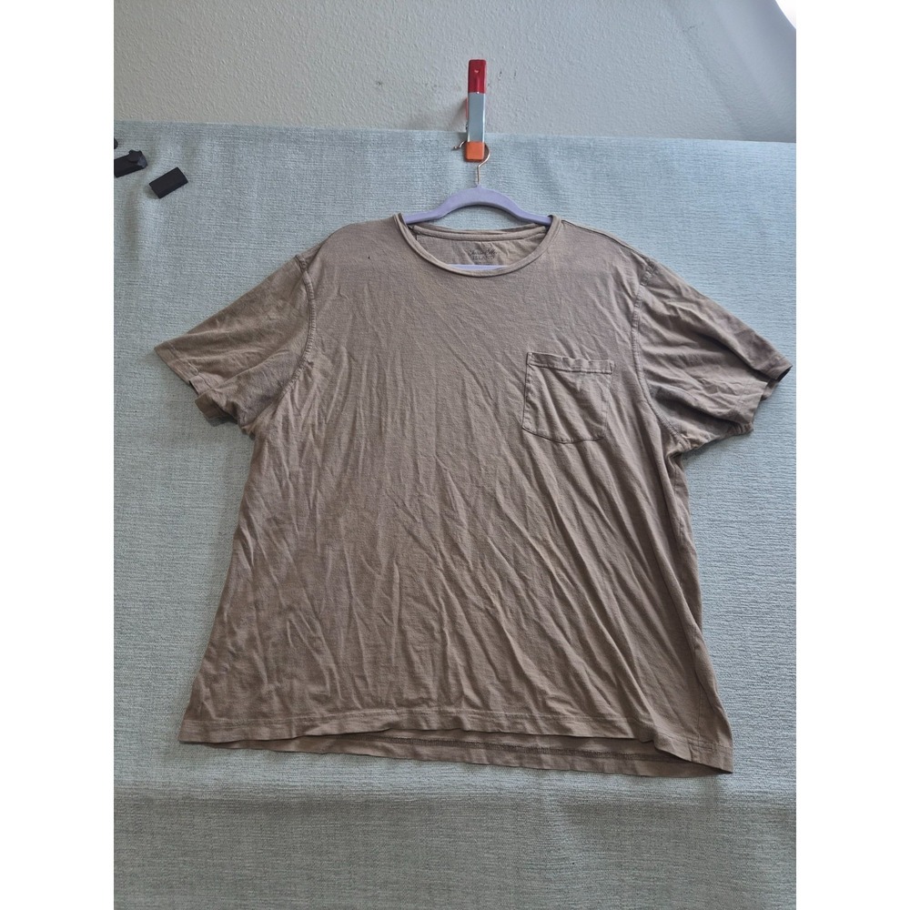 Tasso Elba T Shirt‎ Mens XL Khaki Cotton Short Sleeve Mockup Front Crew Neck